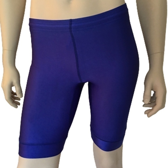 VINTAGE Reebok Spandex Shiny Compression Bike Running Gym Fitness Shorts - Picture 2 of 9